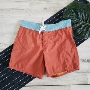 Birdwell Beach Britches 310 Board Shorts Orange Blue Size 32